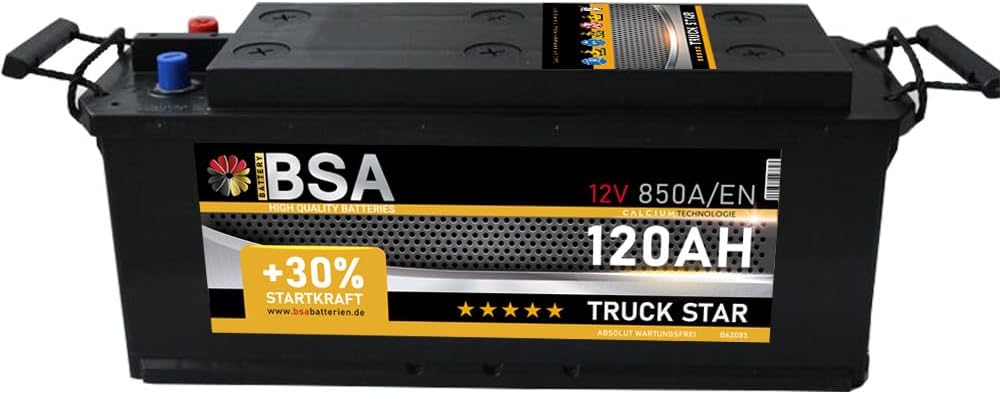Batería de camión BSA 120Ah 12V 850A, batería de arranque para furgonetas, reemplaza a 115Ah 110Ah