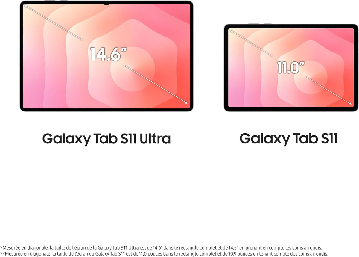 Samsung Galaxy Tab S11 11'' WiFi 128 GB, Tablette Android avec Galaxy AI, Dex, Argent, S Pen et chargeur secteur rapide 25W inclus, version FR