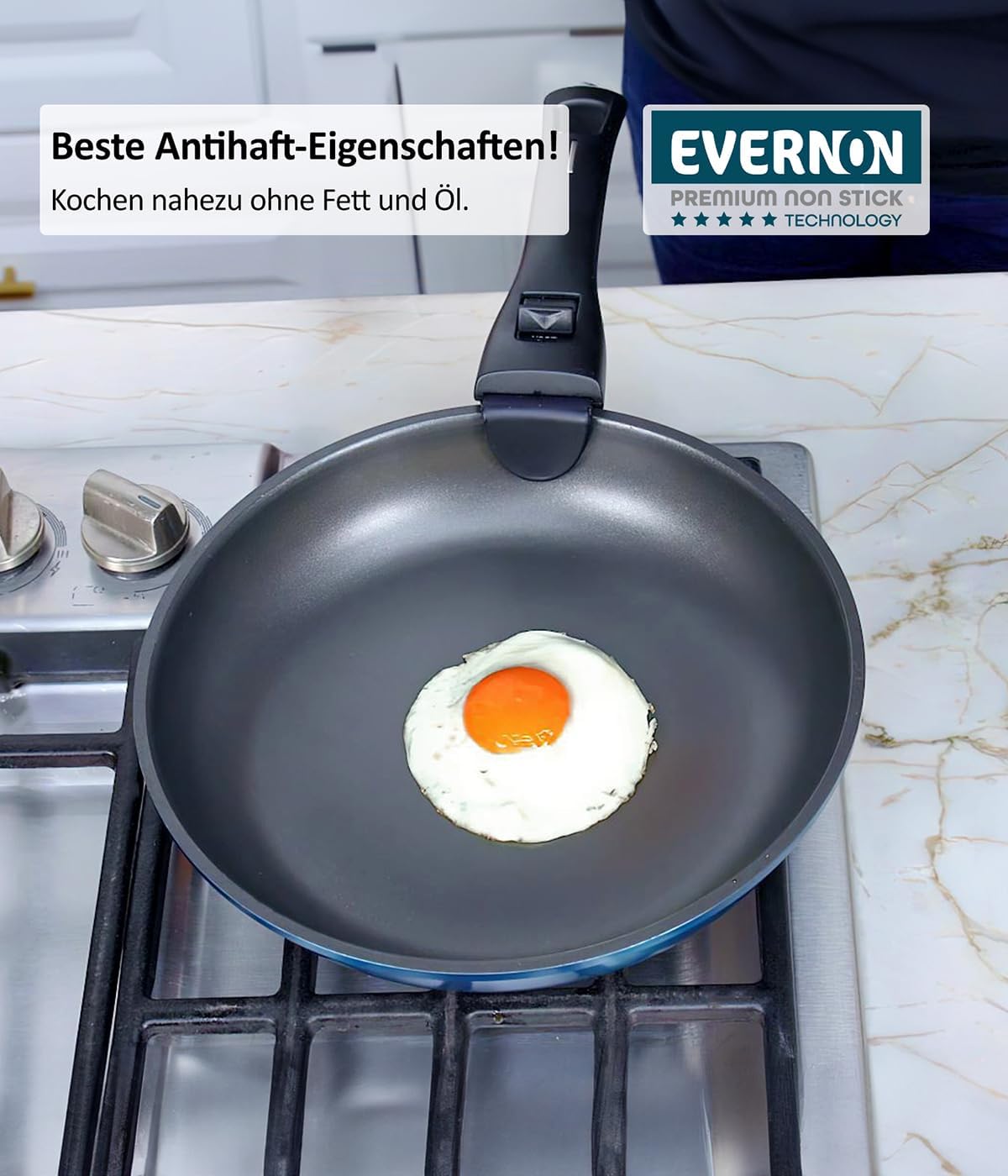 Juego de sartenes y ollas Kelton 3 en 1 con tapa y cortador de verduras, 27 piezas, batería de cocina con sartenes y ollas con revestimiento antiadherente, libre de PFOA y PTFE, mango extraíble
