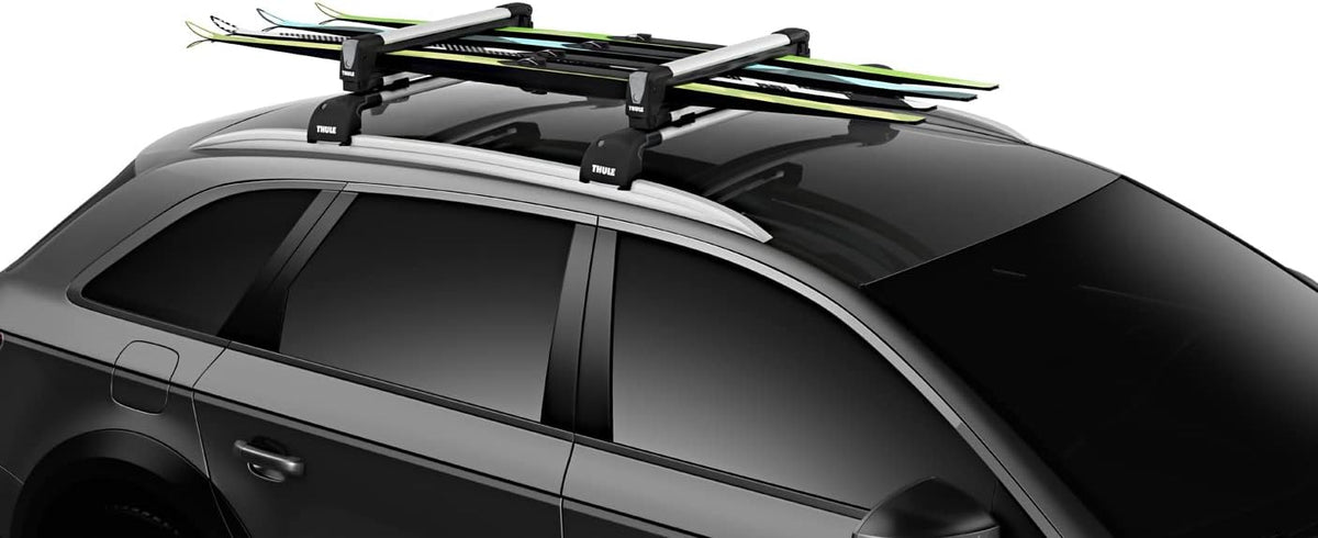 Thule SnowPack M, portaequipajes para esquís elegante y aerodinámico, diseñado para todo tipo de esquís y tablas de snowboard, 732400, aluminio