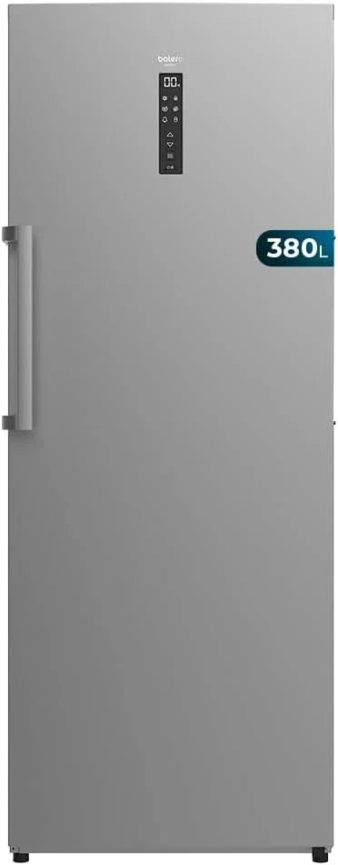 Congelador vertical Cecotec de 380L Bolero CoolMarket UF 380 inox D. 1950W, motor Inverter Plus, bajo consumo, Total No Frost, pantalla en la puerta, convertible a frigorífico, Multi Airflow