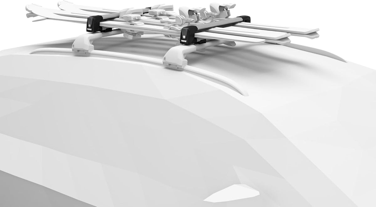 Thule SnowPack M, portaequipajes para esquís elegante y aerodinámico, diseñado para todo tipo de esquís y tablas de snowboard, 732400, aluminio