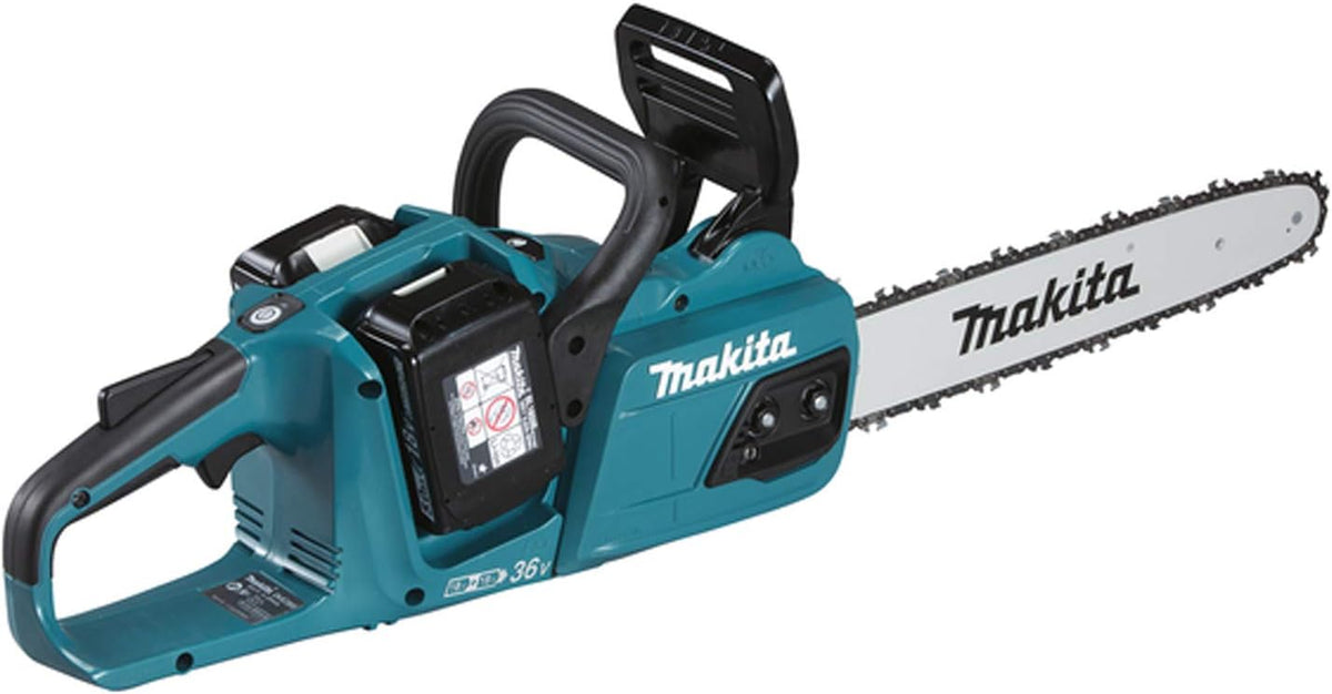 Motosierra Makita DUC355PT2 Twin, 18 V / 36 V, LXT, inalámbrica, 35 cm, litio, 2 x 5,0 Ah