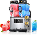 Máquina de granizados comercial FOHERE, máquina de granizados con tanques de 30L, control independiente de tanques, máquina de granizados para restaurantes, cafeterías, bares y fiestas