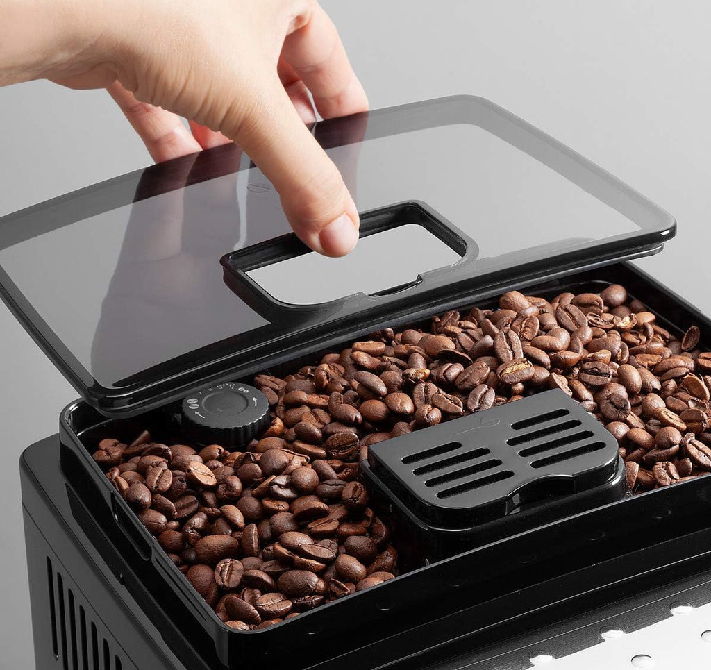 De'Longhi Magnifica S Smart ECAM 230.13.B Automatyczny ekspres do kawy z dyszą do spieniania mleka, do cappuccino, espresso i long, przyciski bezpośredniego wyboru i pokrętło, 2 filiżanki, czarny