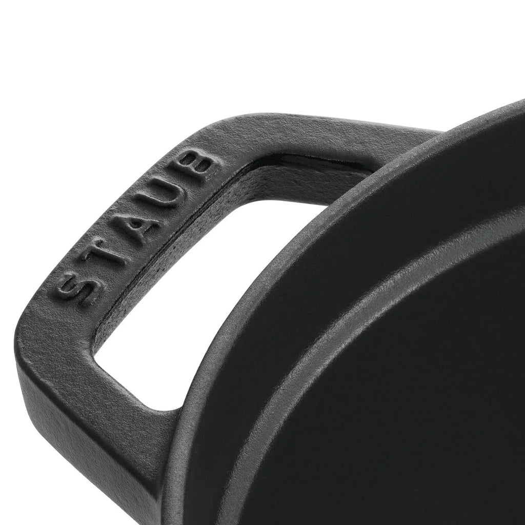 STAUB Cocotte fuente de hierro fundido con tapa, 33 cm, 6,7 L, ovalada, apta para inducción, fabricada en Francia, negro