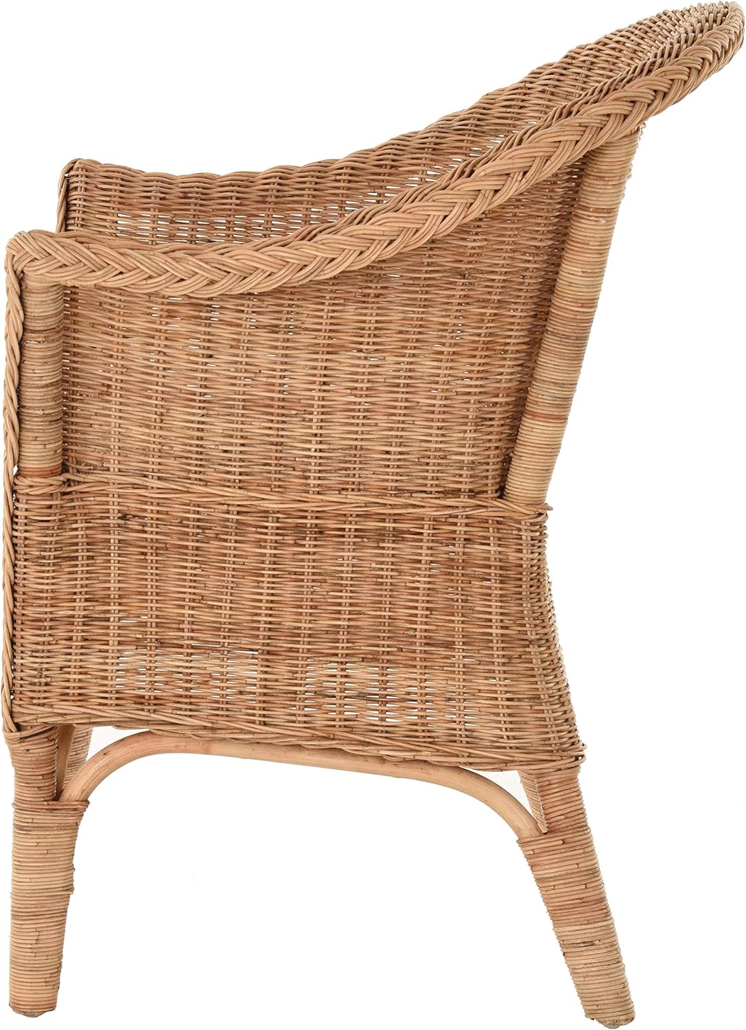 Sillón de ratán natural / Silla de comedor, sillón de mimbre / Muebles de ratán, sillón de ratán, silla de ratán con reposabrazos, sillón lounge, silla de tejido (natural)