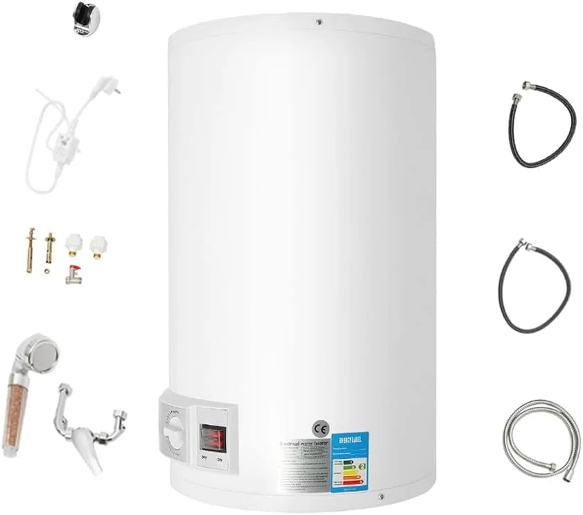 Elektryczny zbiornik ciepłej wody 2 kW, regulowany na ścianie, 50 l