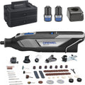 Dremel 8240 Multitool inalámbrico de 12V 2Ah, juego de herramientas multifunción con 2 baterías, 5 complementos y adaptadores, 1 caja Dremel, 65 accesorios para cortar, grabar, lijar, pulir, afilar y taladrar