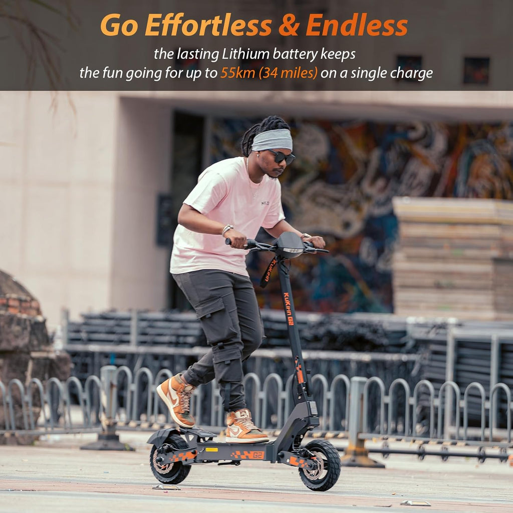 Patinete eléctrico Kukirin G2, autonomía de 55 km, scooter eléctrico, patinete eléctrico de 10"