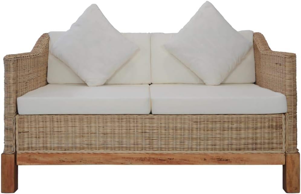 Sofá de jardín Festnight de 2 plazas, sofá de ratán, sofá salón, sofá de exterior, sofá pequeño para balcón, salón de balcón, salón de jardín, ratán sintético, sofá de ratán, muebles de balcón, juego de muebles de jardín