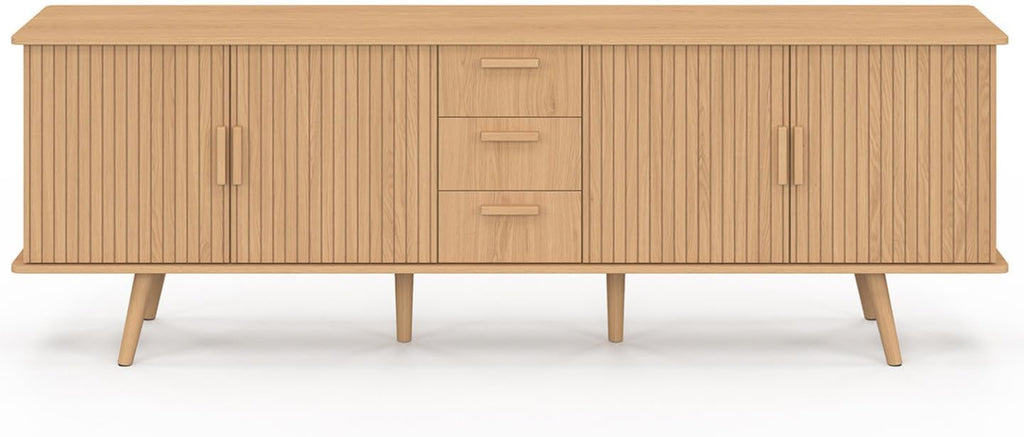 IDMarket - Aparador Juliette XXL de 180 cm, 4 puertas efecto listones y 3 cajones