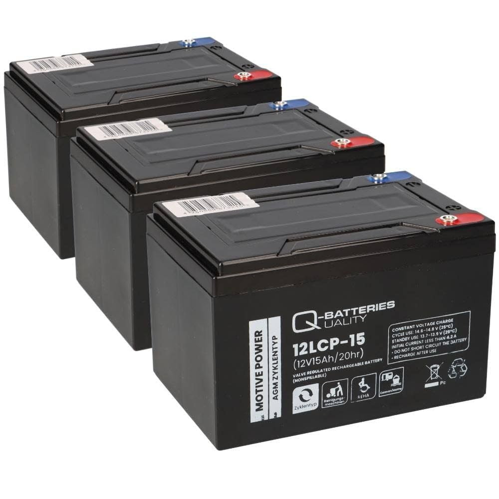 Batería compatible de 36V 15Ah (3x12V 15Ah) para E-Scooter E-Roller AGM