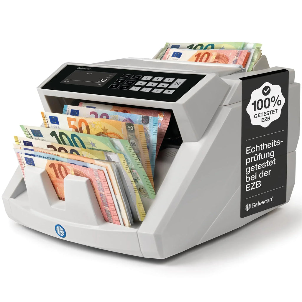 Contadora de billetes Safescan 2465 S, recuento de valor, 7 métodos de detección de autenticidad, cuenta billetes clasificados de todas las divisas.