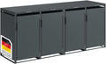 STEELSØN Thoria Mülltonnenbox 4er bis 240L – Mülltonnenverkleidung aus Stahl in Anthrazit – hochwertige Müllcontainer für 4 Tonnen – Müllbox wetterfest – UV-beständige Gerätebox/Mülltonnen Box