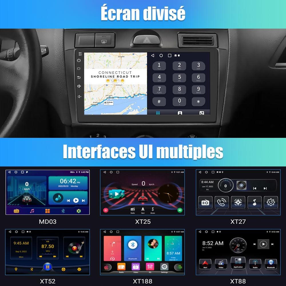 Autorradio Android 13 AWESAFE para Renault Megane 2 2002-2009, pantalla táctil de 9", WiFi, CarPlay y Android Auto, 2 GB RAM + 32 GB ROM, Bluetooth, GPS, FM/AM, DSP