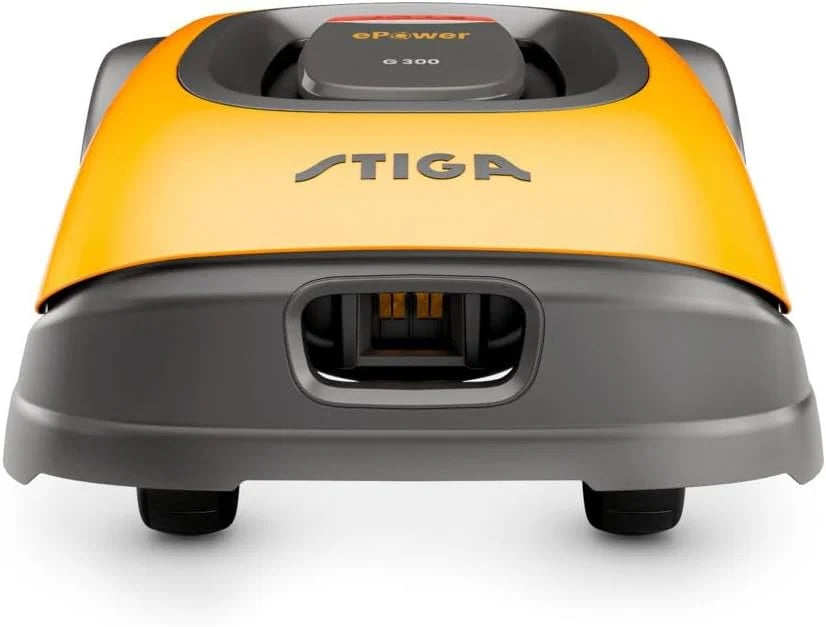 STIGA 300 akumulatorowy robot do koszenia trawy, do ogrodów do 300 m², bardzo cichy, 4 obrotowe noże, materiał mocujący, w zestawie akumulator i ładowarka