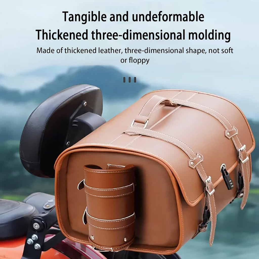 Top case de moto retro, baúl universal grueso e impermeable, maleta de viaje con cerradura de combinación de seguridad y asa de transporte, maleta de almacenamiento para casco de moto, aspecto elegante