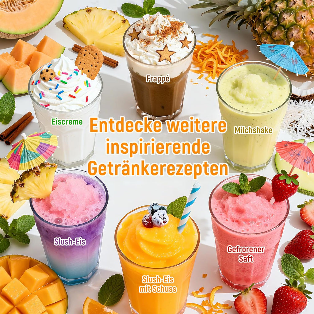 Máquina de granizados: máquina de helados y granizados de 2,5 L para el hogar, con pantalla LED, 6 programas preestablecidos para helados, frappés, batidos y limpieza automática (negro)