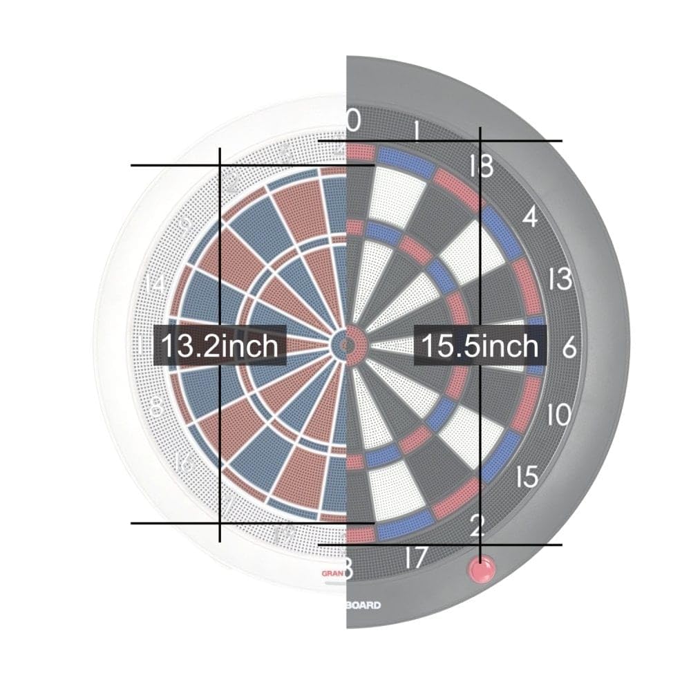 Diana electrónica inteligente GranBoard 132, tamaño de torneo, color negro, con conectividad a la aplicación y modos multijugador