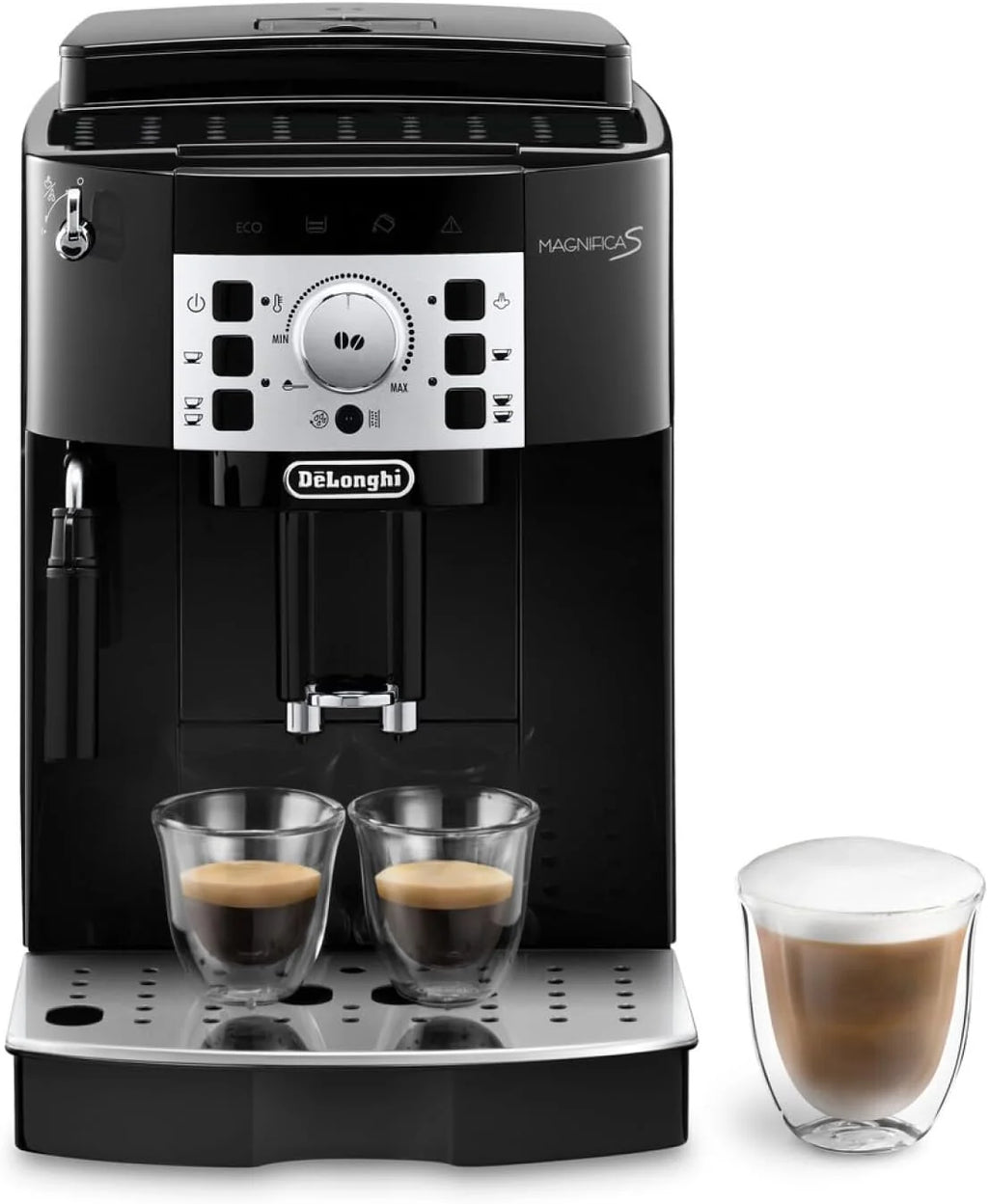 De'Longhi Magnifica S, Automatyczny Ekspres do Kawy Ziarnistej, do Zaparzania Espresso i Cappuccino, ECAM22.110.B, Czarny