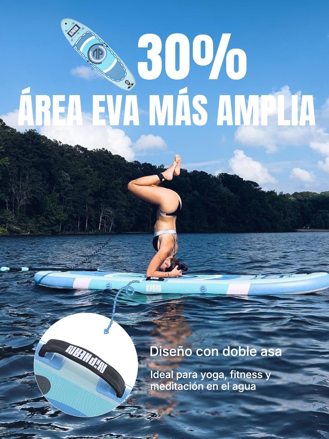 Tabla de Paddle Surf Hinchable Niphean, Tabla de Paddle Surf de 305 cm con Aletas de Equilibrio para Principiantes y Accesorios Resistentes, Tabla SUP para Adultos, Stand Up Paddle Versátil para Yoga