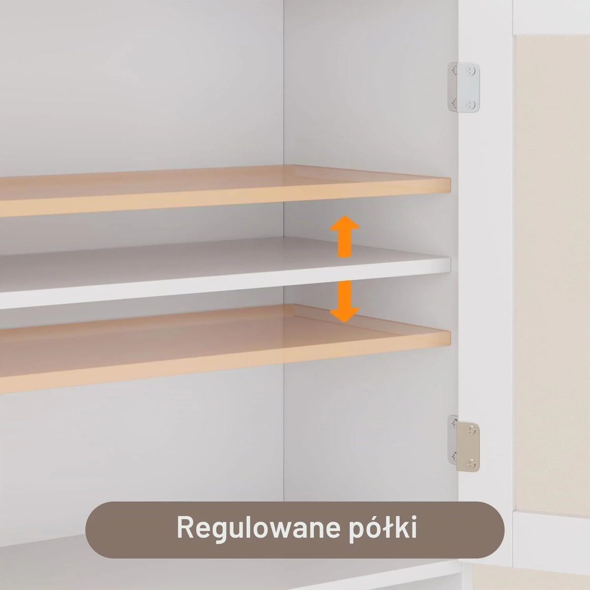 Xbro Wysoka Komoda Kuchnia Szafka z Blatem, Mebel do Przechowywania z LED i Gniętnikami, 4 Drzwi w tym Drzwi Szklane, Regulowane Półki, do Kuchni i Jadalni, Biały