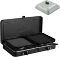 CADAC - 2 Cook 3 Turbo Deluxe y cúpula de parrilla universal - Barbacoa de gas de sobremesa con 2 quemadores y tapa de aluminio - Set de barbacoa para camping al aire libre con encendido piezoeléctrico y dispositivo de fallo de llama - 50mBar