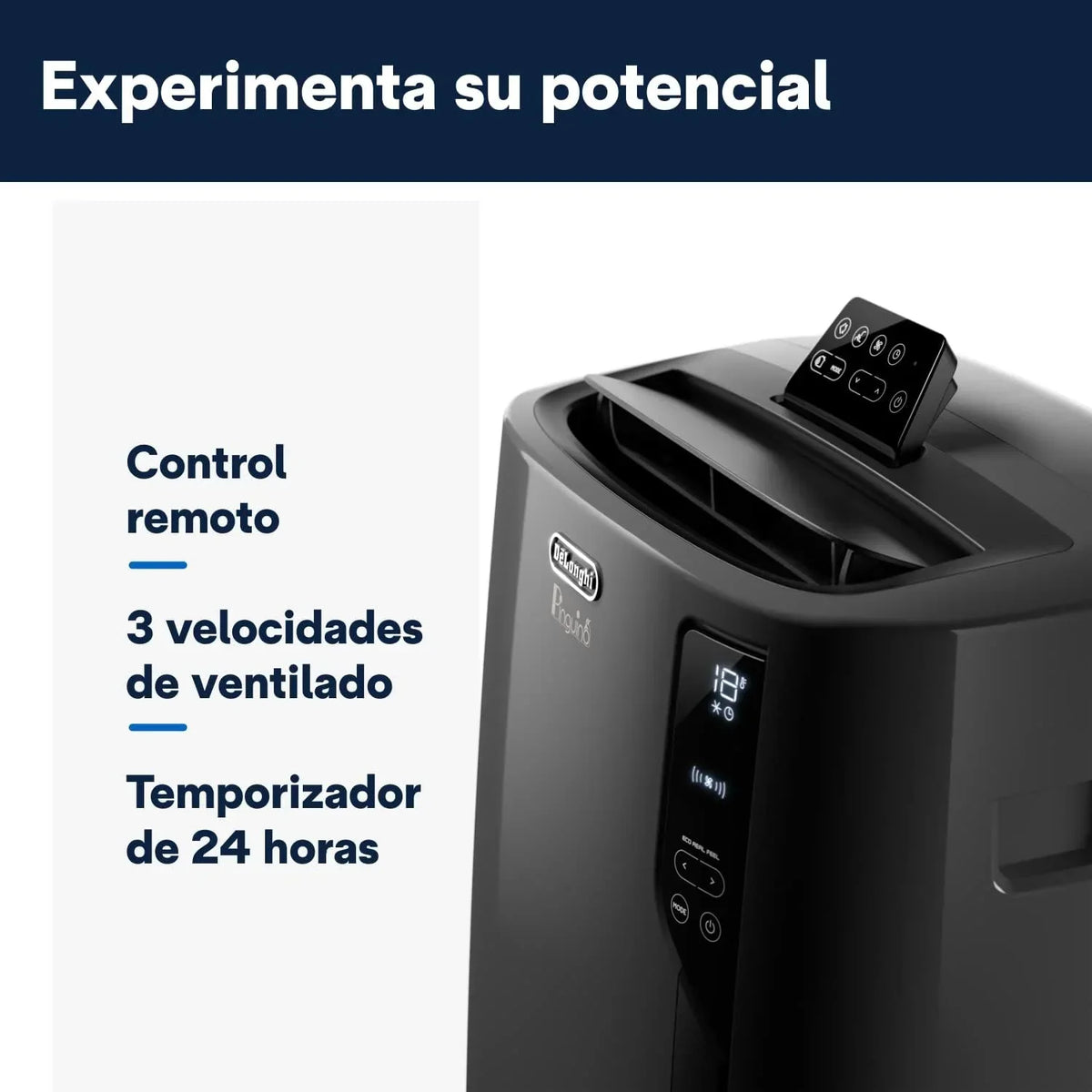 Pingüino PACEL112 Silent, aire acondicionado portátil silencioso con tecnología Eco Real Feel y Cool Surround, función deshumidificadora, 2.9 kW, 63 dB, plástico, negro, clase A, hasta 110 m³