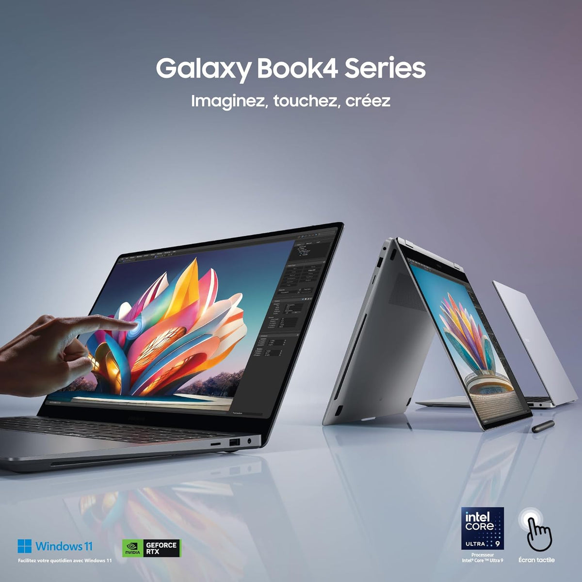 Samsung Galaxy Book4 360 Ordenador portátil 15.6'', Plataforma Intel Evo – Intel Core Ultra 7, 16GB RAM 512GB SSD Intel Graphics, Plata, teclado AZERTY FR