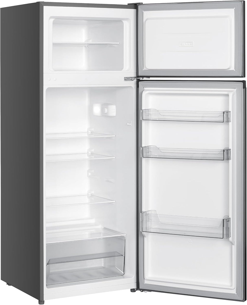 Bauknecht K55T0 413S Frigorífico-congelador independiente / congelador superior / capacidad neta total: 206 l / 169 l refrigeración / 37 l congelación / doble puerta / clase de eficiencia energética D / plateado