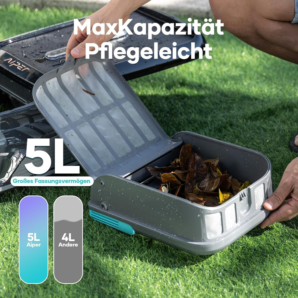 Limpiador de superficie para piscinas AIPER Surfer S1, robot de piscina con batería y energía solar, limpieza de superficie de agua, 20 horas de autonomía, aplicación inteligente, temperatura del agua, ideal para todo tipo de piscinas