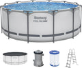 Set de piscina elevada  Bestway® Steel Pro MAX™ con bomba de filtrado, Ø 366 x 122 cm, gris claro, redonda