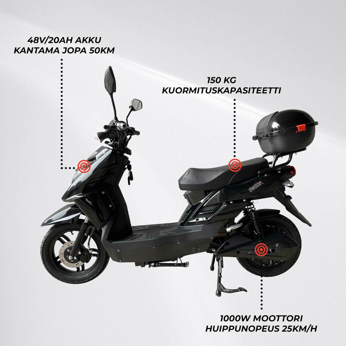 Scooter Eléctrico Elegante Swoop Negro 1000W