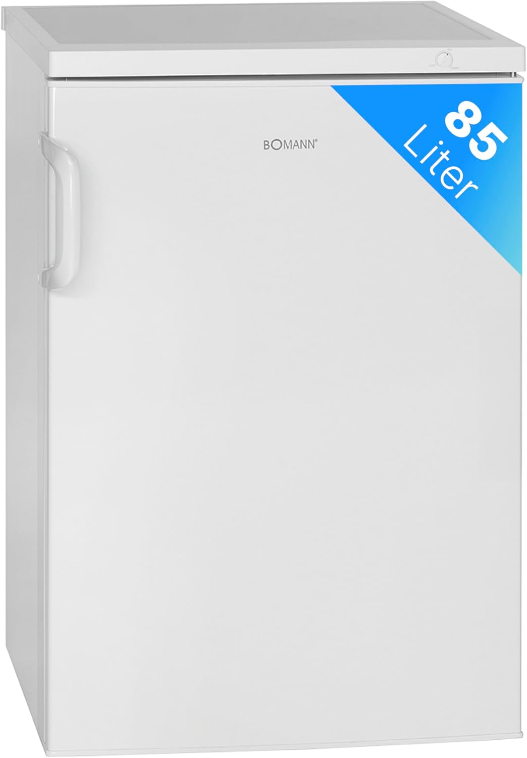 Congelador 85L blanco Bomann GS2196-1-blanco, Volumen neto: 85 litros, de libre instalación, Iluminación interior LED, temperatura regulable, silencioso, económico, congelador independiente, clase D