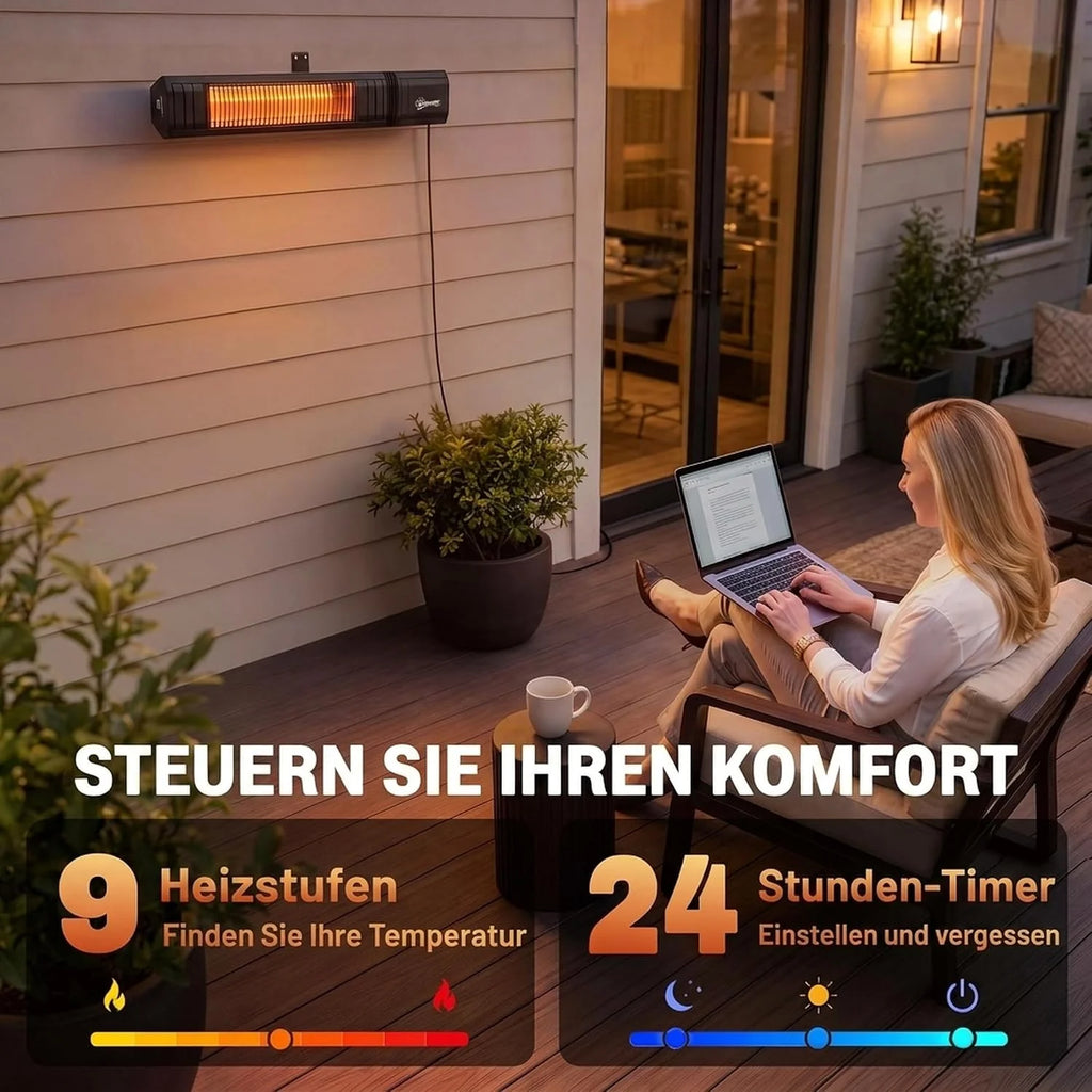 Outsunny Wiszący promiennik podczerwieni 2000 W z włókna węglowego