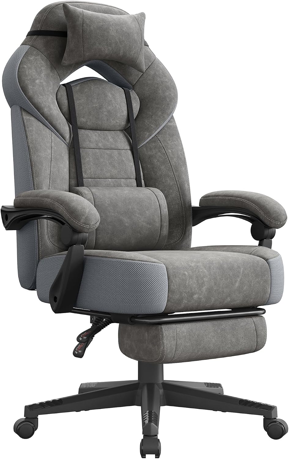 SONGMICS Krzesło do gier, ergonomiczna konstrukcja, obciążenie do 150 kg