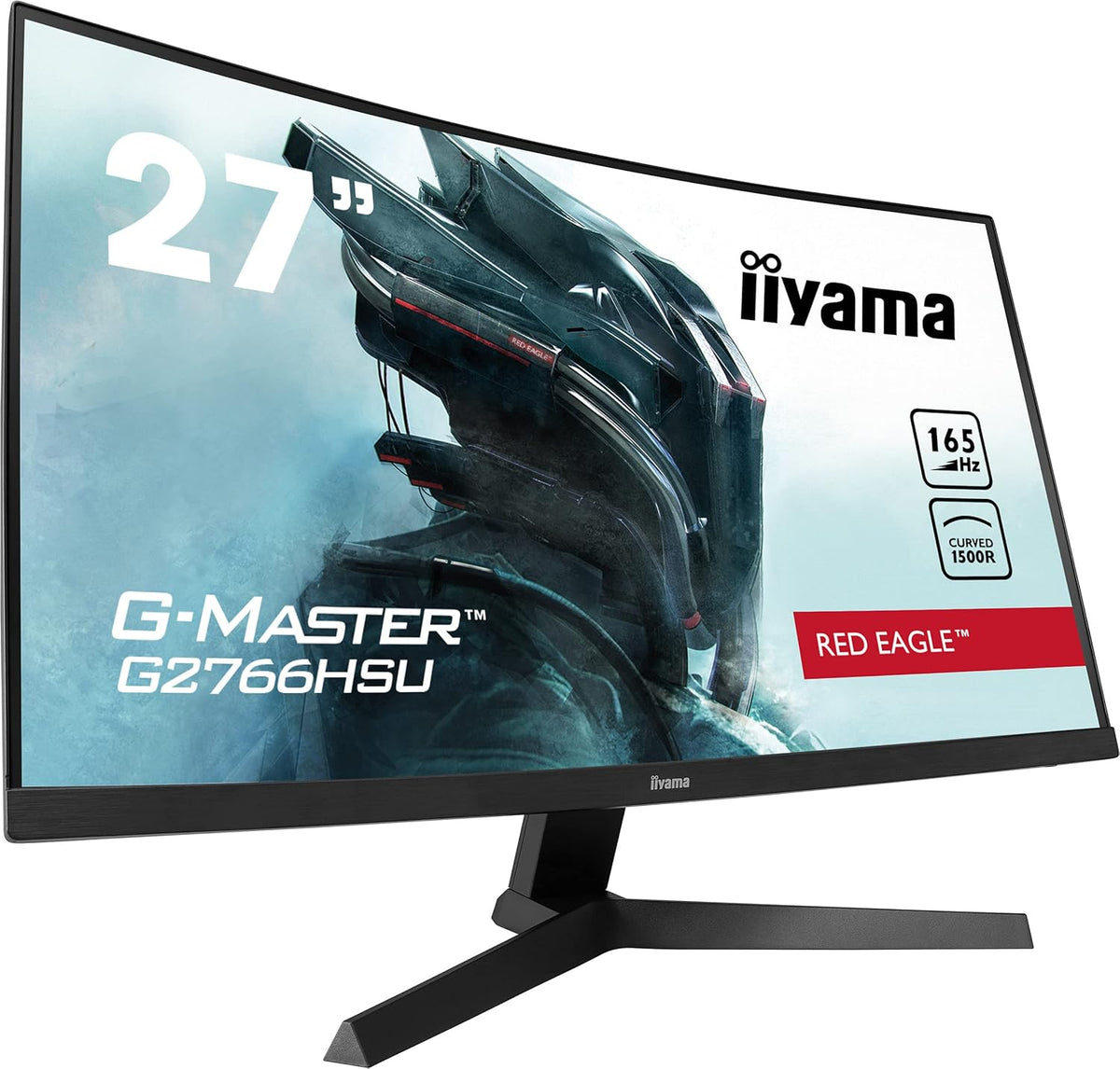 Monitor iiyama 27" G-Master Red Eagle G2766HSU-B1, VA Curvo, FHD@165Hz, FreeSync, HDMI/DP/Hub USB, 1ms, Altavoces, Black Tuner