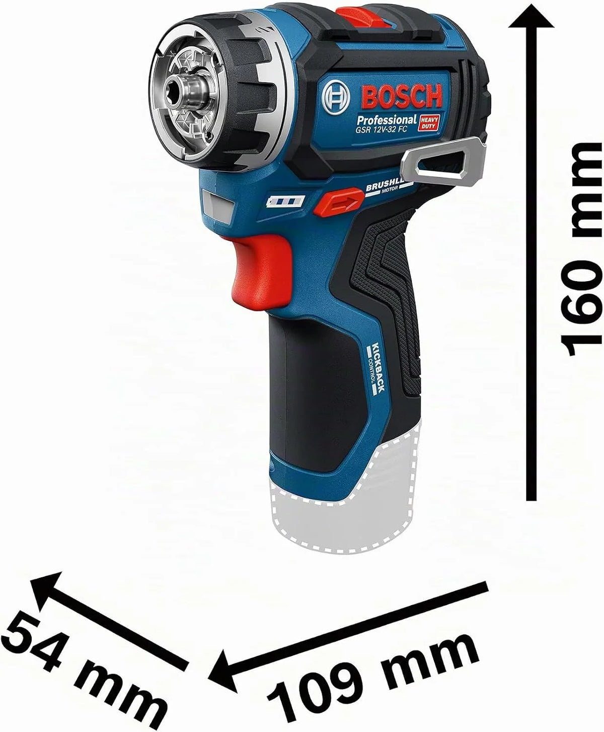 Bosch PRO 12V System Wiertarko-wkrętarka akumulatorowa GSR12V-32FC (akumulator 2,0 Ah, ładowarka GAL 12V-20, wymienne uchwyty: GFA 12-M, GFA 12-X, GFA 12-E, GFA 12-W, walizka L-BOXX)