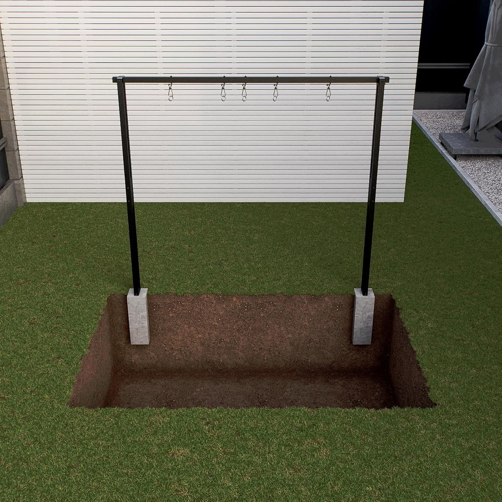 Estructura de columpio QLS 260 cm, soporte para columpio doble, estructura de acero para nido de columpio, negro