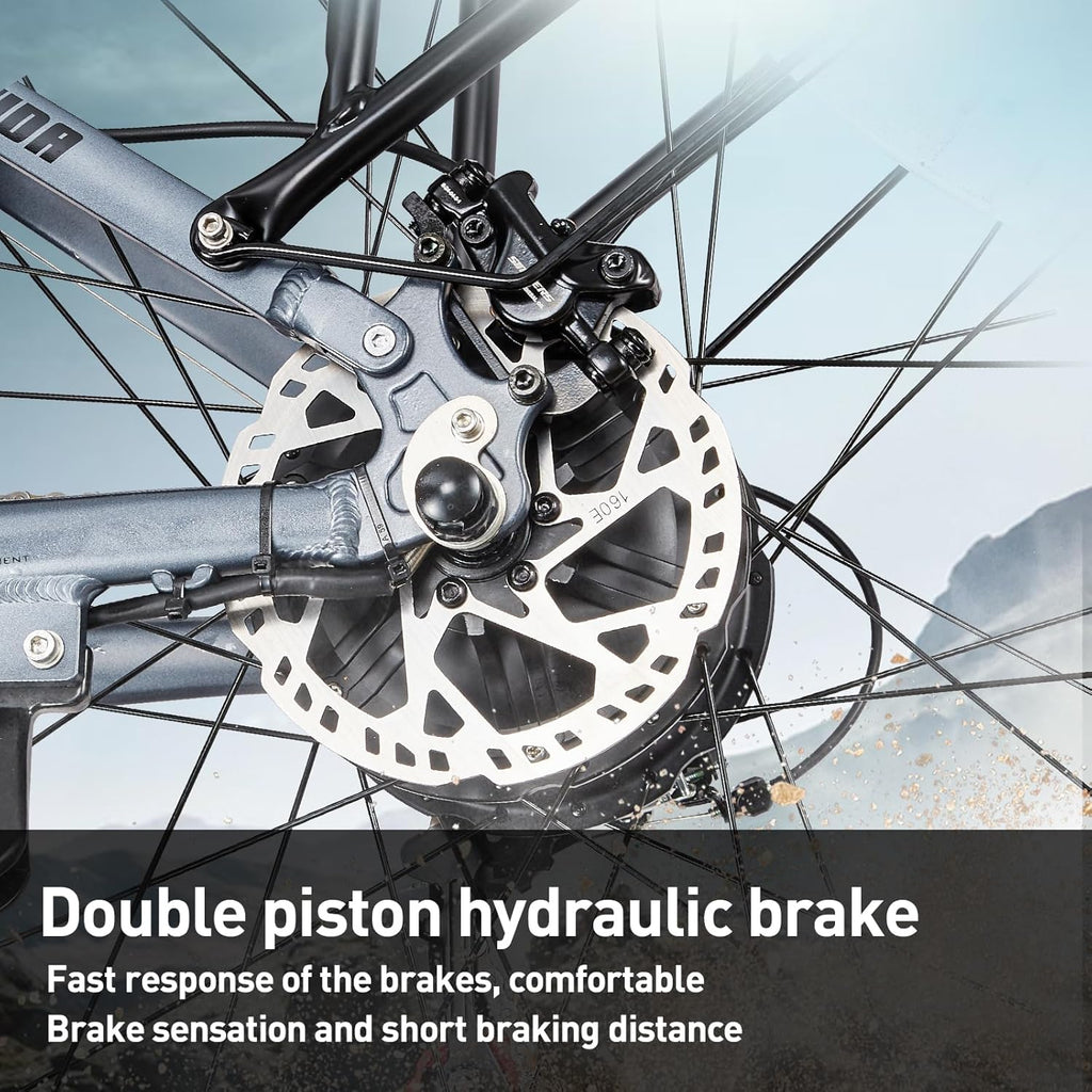 Motor doble 190/95 N.m E-Bike bicicletas eléctricas para hombre y mujer, Ebike con batería de 48V 20Ah hasta 120km, bicicleta eléctrica de 26x4 pulgadas con transmisión de 7 velocidades, pantalla LCD y suspensión completa.