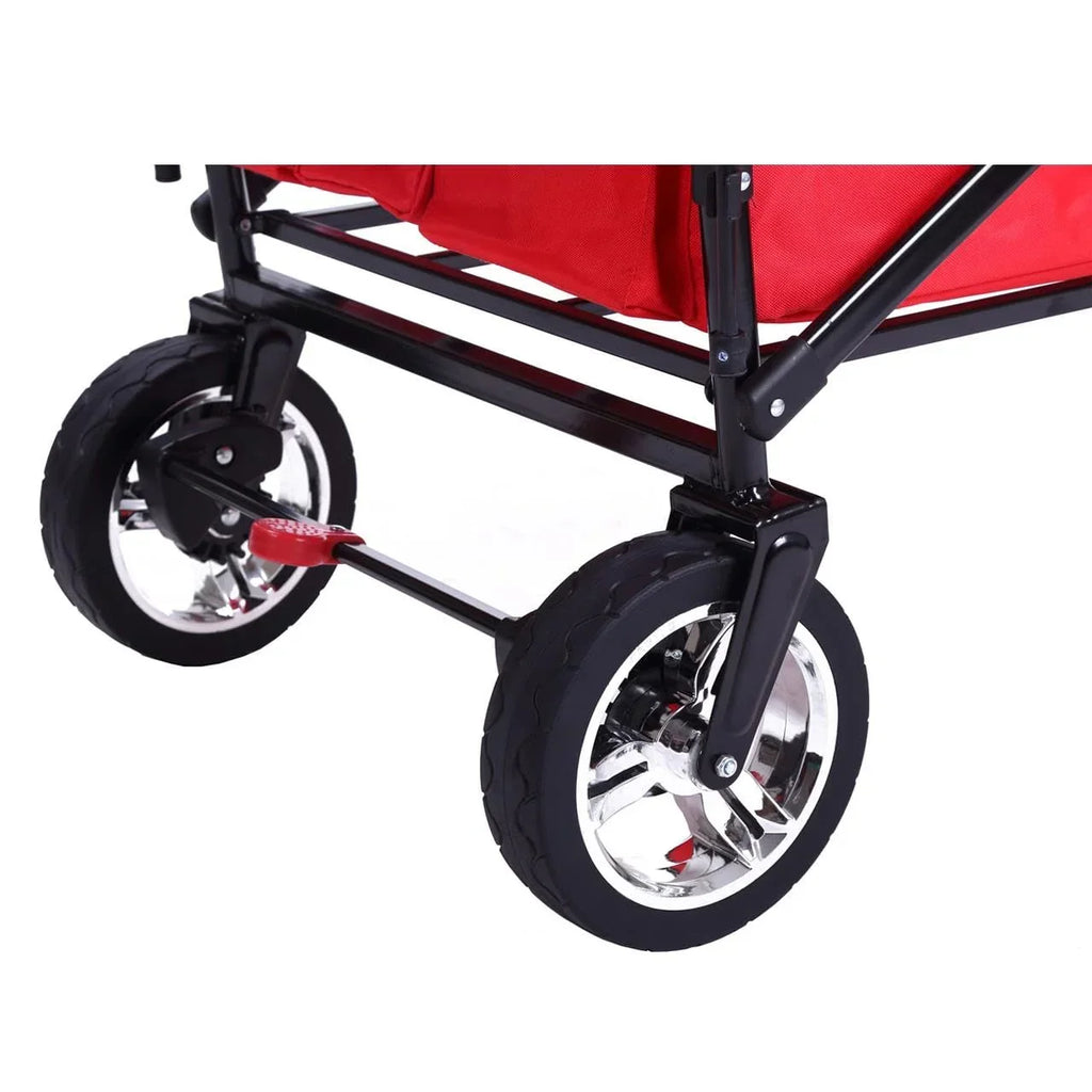 Carrito plegable FUXTEC FX-CT700, carro plegable gris para el transporte de niños, ciudad, campo, playa o montaña - con capota anti-UV, asa de empuje, freno de mano delantero y trasero, el original