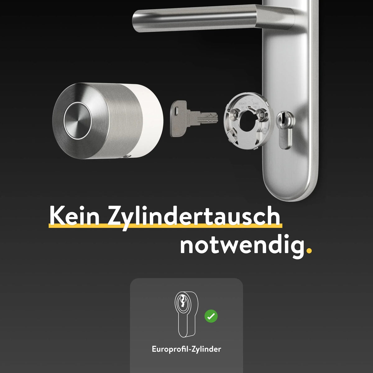 NUKI Smart Lock Pro con Bluetooth, Wi-Fi, Matter, Smart Home, acceso remoto, instalación sencilla sin cambiar el cilindro