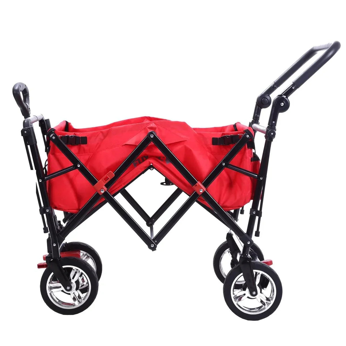 Carrito plegable FUXTEC FX-CT700, carro plegable gris para el transporte de niños, ciudad, campo, playa o montaña - con capota anti-UV, asa de empuje, freno de mano delantero y trasero, el original