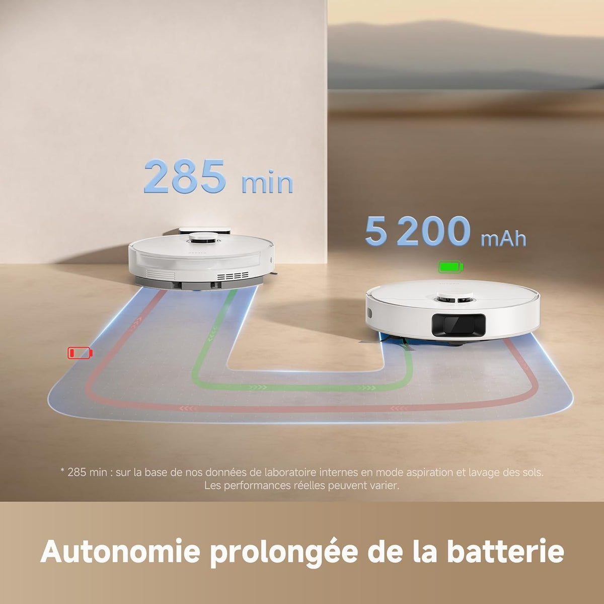Robot Aspirador DREAME D20, 13 000 Pa, Cepillo Duo para Pelo de Mascotas, Navegación Láser, Aspirador y Fregasuelos 2 en 1, Suelos Duros y Alfombras/Moquetas, Batería de 5 200 mAh, Aplicación y Control por Voz