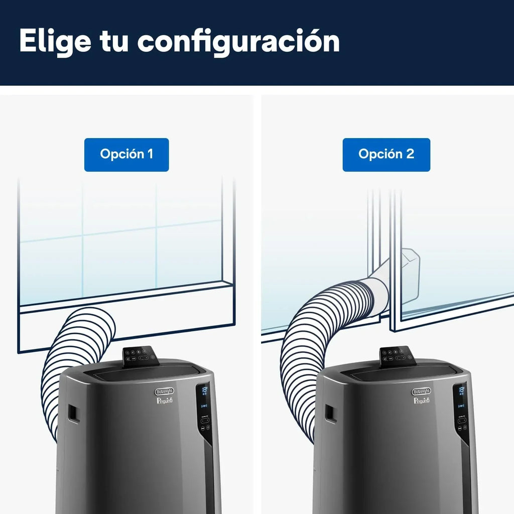 Pingüino PACEL112 Silent, aire acondicionado portátil silencioso con tecnología Eco Real Feel y Cool Surround, función deshumidificadora, 2.9 kW, 63 dB, plástico, negro, clase A, hasta 110 m³
