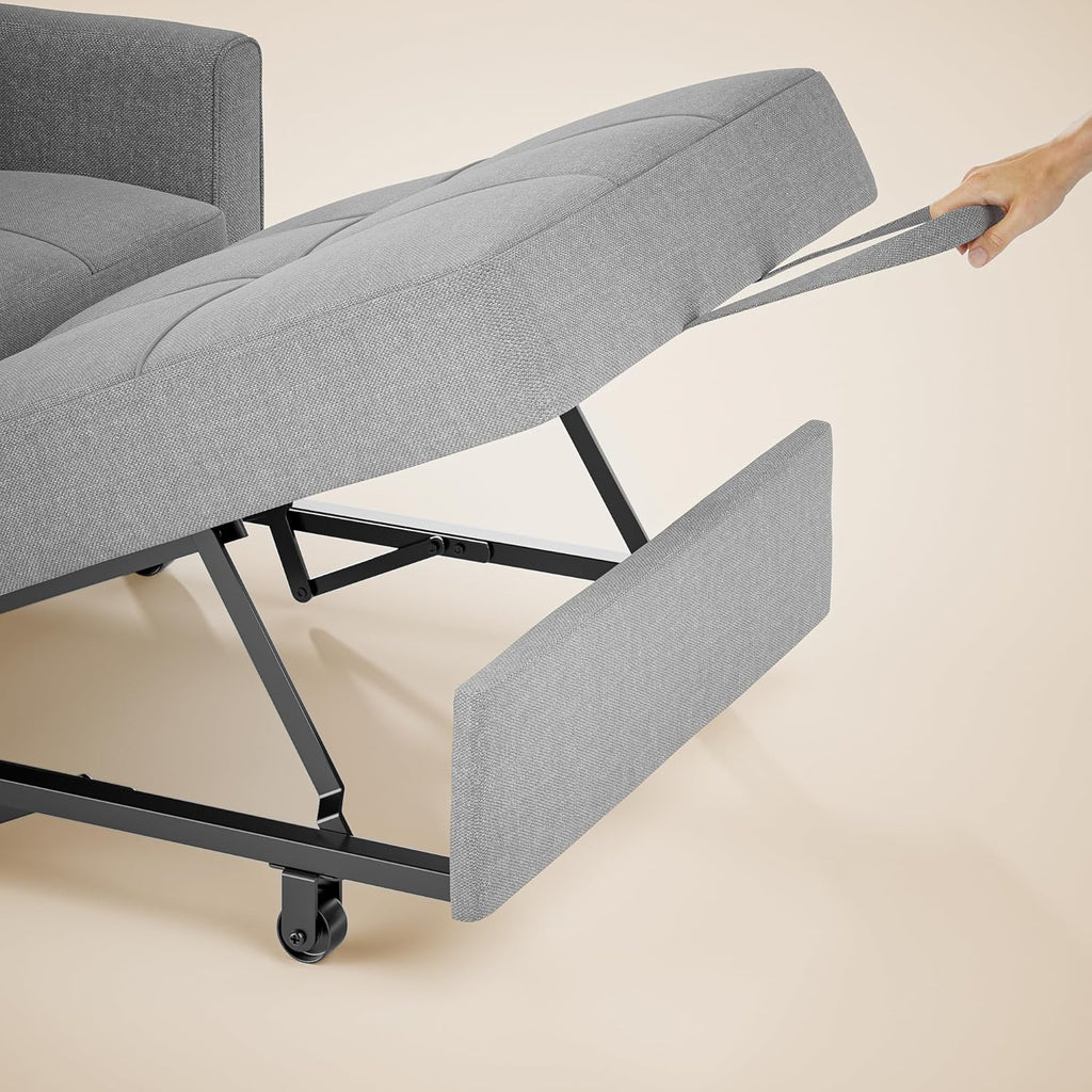 Gizoon Sofá cama convertible 3 en 1, silla cama individual extraíble con respaldo ajustable, sofá multifuncional espacioso para sala de estar, dormitorio, apartamento