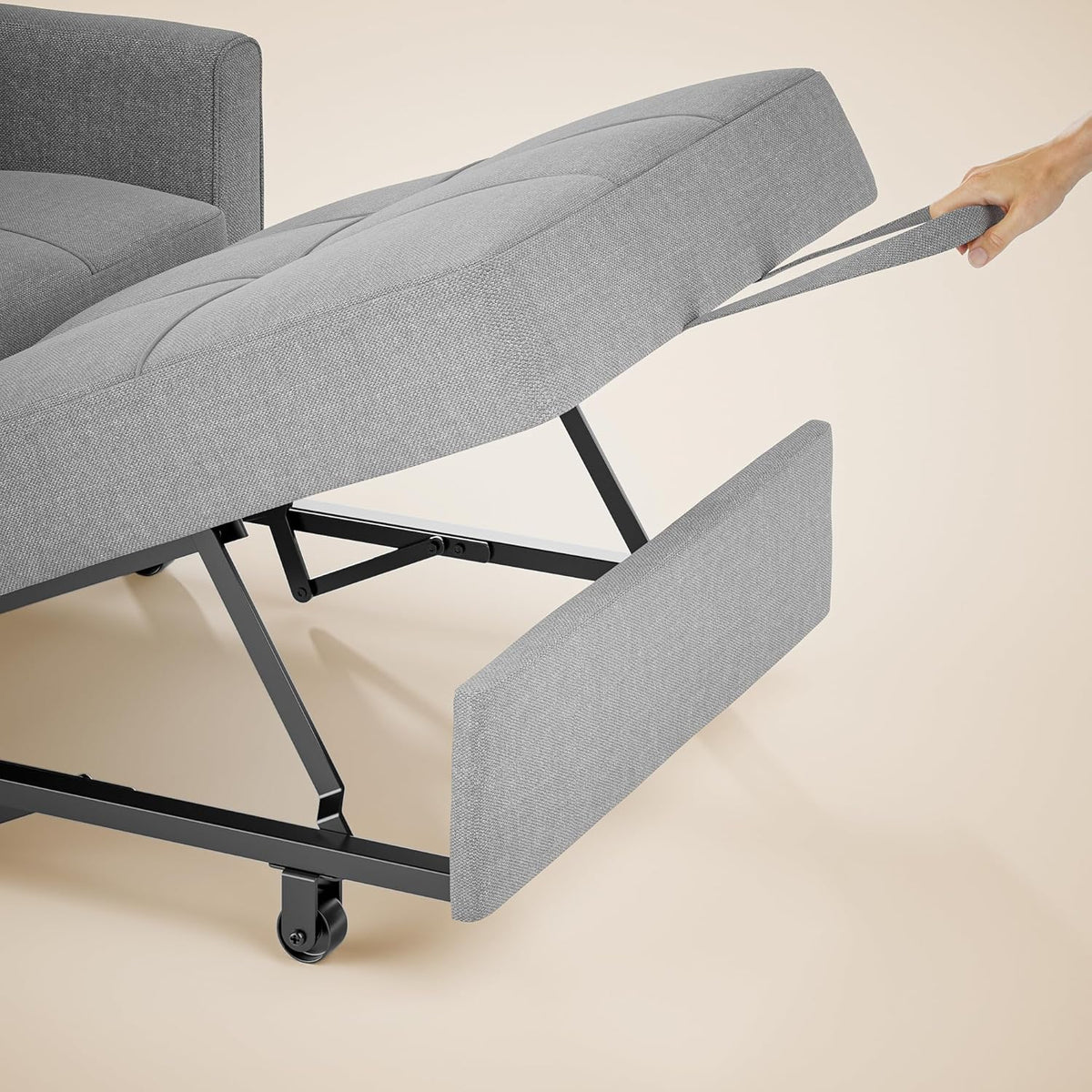Gizoon Sofá cama convertible 3 en 1, silla cama individual extraíble con respaldo ajustable, sofá multifuncional espacioso para sala de estar, dormitorio, apartamento