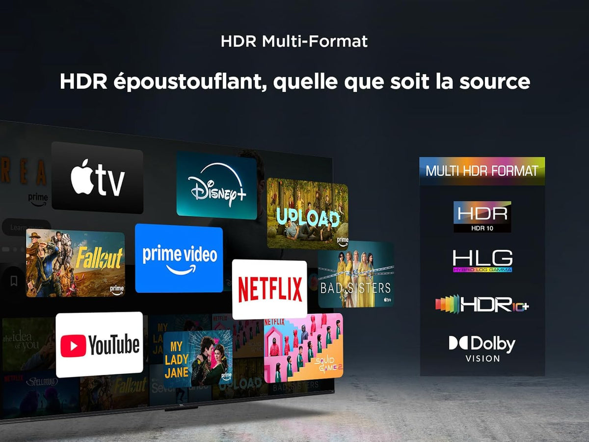 TCL 65T6C Fire TV 65 pulgadas QLED 4K UHD Smart TV, HDR (multiformato), Dolby Atmos, Motion Clarity