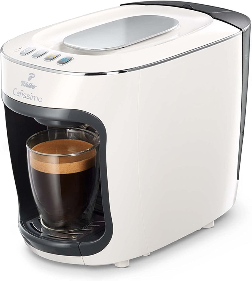 Máquina de café de cápsulas Tchibo Cafissimo mini (para café, espresso, Caffé Crema y té) blanca (Classy White)